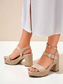 Women's Jute Rope Sandals - Beige - View 2