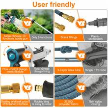 150FT Expandable Garden Hose, Flexible Water Hose Strength Fabric 2500D, Leak-Proof Retractable Heavy Duty Hose Pipe, Brass Alloy Connector, Kink-Free - 150TF - 查看 9