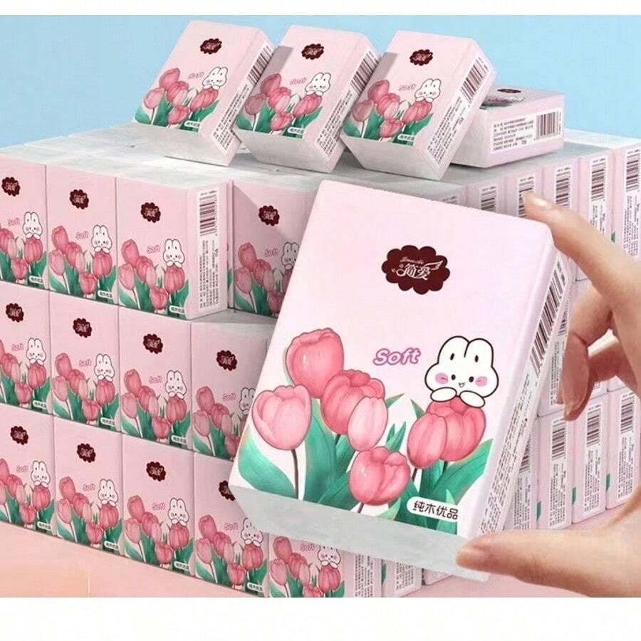 Pañuelos faciales de bolsillo de 3 capas y 6 hojas, servilletas desechables rosas miniatura y lindas, adecuadas para salidas, bodas, fiestas, Halloween, Navidad, Día de San Valentín, regalos del Día de la Madre