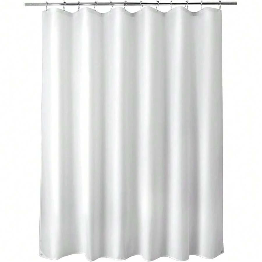 New Titanker Fabric Shower Curtain Liner Washable, 72 X 65 Inches, White Shower Liner Fabric With 2 Magnets, Bathroom Polyester Shower Liner Waterproof Soft Lightweight, White - 白色 72 英吋寬 x 65 英吋長(1 包) - 查看 1