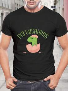 Camiseta de dinosaurio para anuncio de embarazo - Divertido regalo para baby shower de dinosaurio para futuros padres - Camiseta unisex de embarazo divertida - Negro - Ver 1