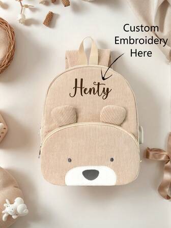1 pièce Sac à dos animal en velours côtelé mignon pour enfants | Sac à dos animal avec nom brodé | Convient pour la maternelle, la maternelle, le sac d'école | Cadeau de rentrée scolaire | Cadeau créatif pour la fête des enfants | Sac à dos décontracté pour les voyages des enfants, ensemble personnalisé, multifonctionnel, ornemental, lettre, élégant, moderne, coloré, mignon, adorable, décontracté, personnalisé, unique, personnalisé, idéal pour lui, idéal pour elle, mode de rentrée scolaire, cadeau de Noël