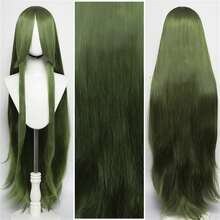 40英寸短款合成假发，带刘海，男女通用，适合男士佩戴，层次感直发，无胶耐热纤维，高密度，外观自然