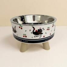 Elevated Stainless Steel Pet Bowl, Anti-Spill Cat Water/Food Bowl, Detachable For Cats, Dogs, Small Pets, Multicolor Available