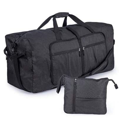 120L Foldable Travel Bag Duffel Bag Travel Bag With Shoe Compartment Foldable Travel Bag Sports Fitness Bag Black 85*35*40cm