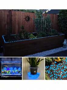 500/300 حجر مضيء جديد لعام 2025، أحجار تضيء في الظلام، اكسسوارات ديكور الحديقة، منظر طبيعي مصغر، ديكور حوض السمك، مجموعة ديكور الفناء والحديقة الخارجية؛ 200/100 حصى تضيء في الظلام، حشوة للمزهريات، ديكور الممرات والفناء، أحجار مضيئة DIY - متعدد الألوان - مشاهدة 8