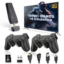 2025 Upgrade Retro Gaming Console, Consola de Juegos Retro Inalámbrica Stick con 18 Emuladores Incorporados, 20000+ Juegos, Videojuegos Plug and Play para Tv, Salida 4K con 2 Mandos Inalámbricos 2.4G (64GB)