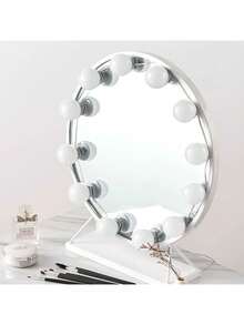 1pc 4/6/8/12/14 LED Dimmable Vanity Lights, No Mirror Included, USB Powered, Plastic Material, Makeup Mirror Lamp, Adjustable Lights, No Drill Makeup Vanity Lamp, Suitable For Vanity, Makeup Mirrors, Home Decor And Various Mirror Decoration - Multicolor - View 9