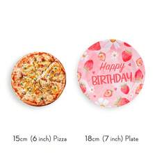 7-Inch And 9-Inch Disposable Party Paper Plates, Strawberry Happy Birthday Print Party Supplies, Disposable Paper Plates Suitable For Birthday Parties, Celebrations And Decorations - Multicolor - View 4