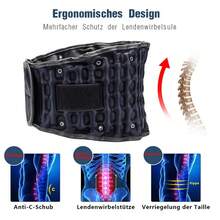 Inflatable Lumbar Support Belt Decompression Back Brace For Men Women Back Traction Device Lumbar Decompression Belt Fits Waist Size 29-49 Inches - Màu xanh lam - Xem 4