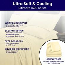 6-Piece Luxurious Super-Soft Bedsheet Set With Deep Pockets -  Friendly, Breathable, Wrinkle Free, Machine Washable - Kem - Xem 5