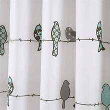 New Lush Decor Rowley Birds Shower Curtain, 72\U201d W X 72\U201d L, Blue & Gray - Colorful Floral Bird Pattern - Whimsical & Playful Bird Shower Curtain - Farmhouse, Coastal, & Boho Bathroom Decor - 藍色和灰色/棕色. 72 英吋寬 x 72 英吋長(1 包) - 查看 2