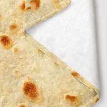 1 chiếc chăn Tortilla tròn vải nỉ mềm mại và ấm áp - Ấm áp và thoải mái cho ghế sofa, giường, văn phòng hoặc du lịch - Thiết kế thực phẩm vui nhộn và chân thực - Chăn quà tặng đa năng cho mọi mùa - Vàng - Xem 4