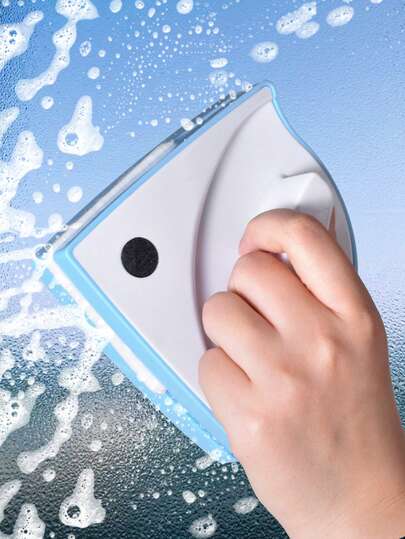 Limpiacristales magnético de doble cara, raspador de vidrio profesional ABS con diseño antiaprisionamiento para vidrio de 3-8mm/5-12mm de grosor, incluye 30 esponjas, 4 limpiacristales y 52 reguladores, para ventanas de gran altura, sala de estar, baño, cocina - eficiente para vidrio grueso individual