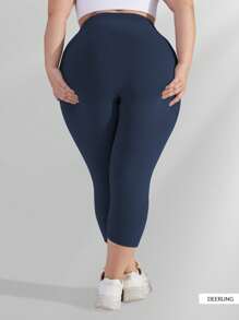 Women's Plus Size Capri Leggings High Waist Tummy Control, Stretchy Yoga Workout Pants (XL-5X) - Spandex Elastic Fit