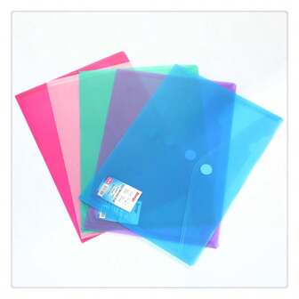 1/5 stuks plastic documententas met sluiting, minimalistische gekleurde transparante A4/A5 FC-map, geschikt voor school, student, kantoor, thuis, studentenhuis, werknemer, onderneming, contractbestand, projectdocument