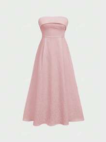 Vestido sin tirantes elegante y romántico para citas de verano Floreya, vestido ceñidor de cintura de alta gama con Charm, ajuste delgado casual, para la temporada de bodas