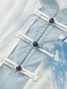 Balabala Young Boy Short Sleeve Set 2025 Summer New Boys' Chinese Style Tang Suit Buttoned - Blue Tint - View 7