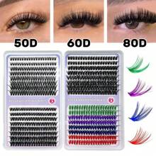 640 Peças Agrupamentos de Cílios 30D+40D+50D/50D+60D+80 Extensão de Cílios DIY Falso Mink e 4 Segmentos Mistos de Extensão de Cílios Coloridos Naturais Wispy Individuais - Agrupamentos de Cílios Individuais Premium D Curling Natural Volume para Extensões de Cílios DIY - Reutilizáveis, Leves e Fáceis de Aplicar, DIY em Casa
