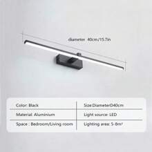 1pc LED Rechargeable Wall Light, 5V2A USB Plug, Remote Control, Black 40/60cm Length Mirror Lamp, Tricolor Dimmable,Timing Funtion For Bathroom Living Room Bedroom Dresser