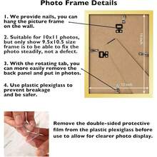 New 10x11 Picture Frame Gold For Wall Hanging, Wall Mounting Horizontally Or Vertically, 10 X 11 Wall Gallery Poster Photo Frame  Shatter Ristant Plexiglass, Gold - 金色 10x11 英寸 - 查看 4