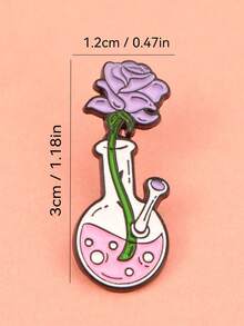 1/4 piezas Broche de flor esmaltado artesanal con reactivo químico, insignia de solapa con flor para decorar la mochila, regalo para amigos - estilo4 - Ver 5