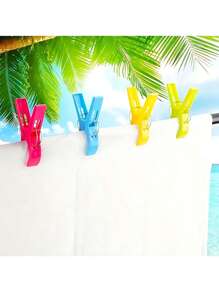 10pcs Large Beach Towel Clip, Beach Chair Clip, Plastic Clip, Cruise Beach Chair Towel Clip, Hanger, Windproof Chair Clip, And Quilt Drying Clip - Plastic Clips For Outdoor Use To Prevent Your Towels From Being Blown Away,Beachwear,Spring,Minimalist,Summer Tops