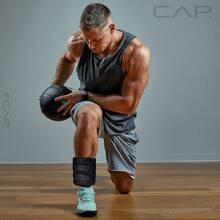 CAP Barbell Adjustable Ankle Weights |10-20lb Pair | Black - White - View 8