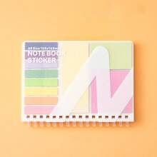 280 Pages Multifunctional Note Pad With 40 Sticky Notes, 160 Index Stickers, 20 Expansion Stickers, 60 Inner Pages, Adhesive, Index Stickers With Soft Ring, Horizontal Line, And Notebook,School Supplies,Back To School