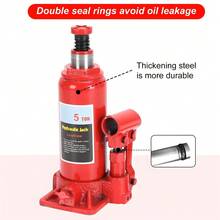 5 Tonne Bottle Jack - Portable Heavy Duty Car Lift For Cars, Trucks And Trailers Compact Design With High Lifting Capacity Ideal For Repairs And Maintenance - Red - View 5