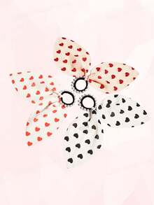 1 件心形可爱珍珠发带，可扎马尾辫、戴在手上或绑在头顶 - 彩色 - 查看 4