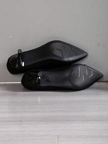 New Classic Black Mid-Heel Office Lady Pumps, Suede Pointy Toe High Heel Shoes, Fashion Summer Work Shoes For Women