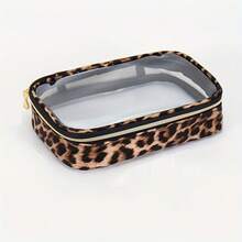 1pc Portable Leopard Print Makeup Bag, Toiletry Bag, Unisex Fitness Storage Pouch Make Up Bag - Multicolor - View 13