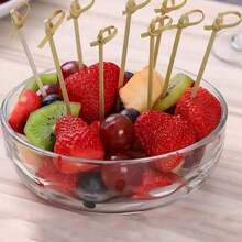 Juego de 200/100/50/10 piezas de pinchos creativos con diseño de frutas, palitos de bambú, cactus y corazones/bolas de cristal, pinchos decorativos elegantes para pasteles, aperitivos, frutas, adecuados para diversos eventos y fiestas