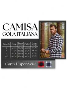 Men's Galileus Shirt Long Sleeve Italian Collar Flannel Fabric Resistant Warm For Cold Days, Festa Junina Quadrilha
