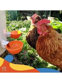 Large Automatic Chicken Waterer Cups| Chicken Water Feeder Suitable For Chicks, Duck, Goose, Turkey And Bunny| Poultry Water Feeder Kit (Orange)… - Pack Of 8 - View 7