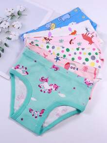 12pcs Random Pure Cotton Comfortable And Cute Triangle Underwear Suitable For Girls - Màu Hồng baby - Xem 2