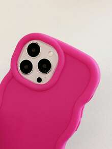 1 件波浪图案全覆盖防震玫瑰红色手机壳，适用于 17 / 17 Air / 17 Pro / 17 Pro Max、 13、 14、 15、 16 Pro Max、 16、Galaxy 手机壳 - 玫紅色 - 查看 5