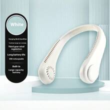 1pc USB Rechargeable Neckband Fan, Outdoor Portable Quiet Neck Hanging Fan With 3 Speed Gear, Gift Package, Outdoor Sports Halter Fan, Extra-Long Endurance Mini USB Fan, Outdoor Cycling Camping USB Rechargeable Mini Fan