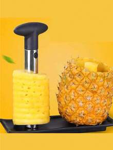 1件装随机颜色菠萝去核器不锈钢菠萝去核器塑料水果刀螺旋多功能削皮器随机颜色