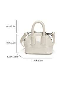 1pc INS Style Fashion Girls Mini Crossbody Bag, 2025 New Cute Candy Color Conch Bag With Lychee Pattern PU, Suitable For Daily Use - Oil Leather Handbag - View 11