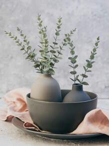 70pcs/50pcs/30pcs/Artificial Eucalyptus Stems,Frosted Leaves,Artificial Greenery,Suitable For Wedding Centerpieces,Farmhouse Decorations,Summer And Graduation Season Decorations,Bulk Artificial Greenery,Birthday Party DIY Handmade Gift Decorations,Fake Plants