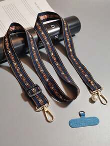 Fashionable Floral Nylon Phone Lanyard Necklace With Pearl Pendant Bracelet, Compatible Universal Accessory - Floral Necklace - View 8