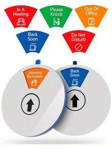 2PK Office Door Signs In Out, In Meeting Sign For Office Door/Out Of Office/Do Not Disturb Sign Wheel For Door/Working Remotely 6 Options-6 Inch - Grey - View 5