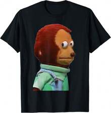 Solo Awkward Look Monkey Puppet Meme T-Shirt Gift For Dad Gift For Tech Lovers Christmas Gift For Coworkers - Black - View 1