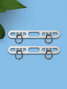 不锈钢侧装式手机夹手机腕带配件 侧装式双扣垫圈 超薄背贴 防丢牢固连接垫圈 双扣双耳手机夹腕带 金属垫圈 - 彩色 - 查看 10