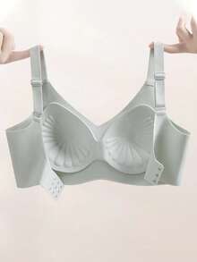 2 件粉色和绿色女士无钢圈全罩杯文胸，提升和增强，运动和瑜伽时穿着舒适