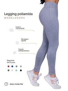Women's Plain Polyamide Fitness Leggings, Thick Fabric, Zero Transparency - 灰色 - 查看 1