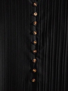 Camisa Casual Masculina Estilo Cardigan com Botões na Frente, Corte Slim, Mistura de Poliéster, Gola Alta, Lavável à Máquina, Ideal para Primavera e Outono, Cardigan Leve - Preto - Visão 6