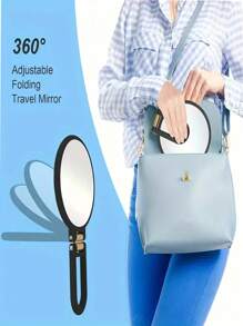 1PC Professional 30X Magnification Vanity Mirror | 360° Adjustable Handle & Foldable Base | Dual-Sided Travel Compact For Precision Makeup